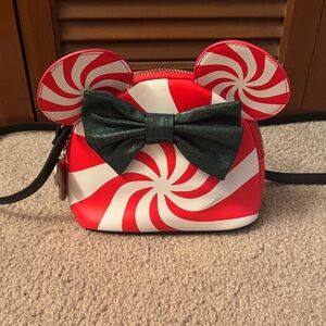 Red and White Peppermint Minnie Mouse Bag
